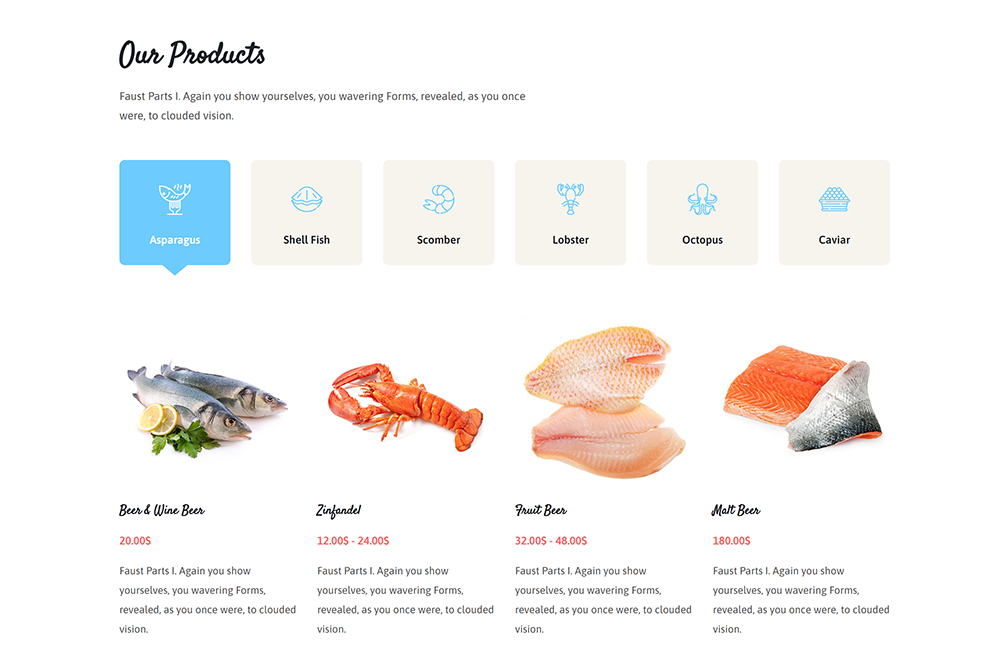 Ready site Online ordering of seafood from Ufeta IT Studio