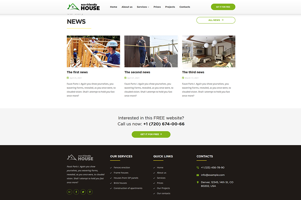 Ready site Green house company from Ufeta IT Studio