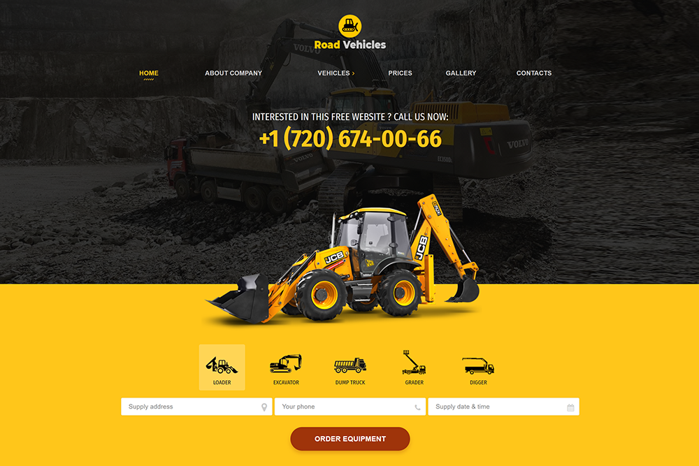 Website order Road Vehicles Company