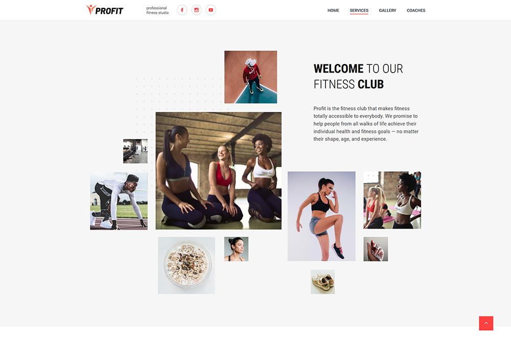 Ready site Fitness Club Profit from Ufeta IT Studio