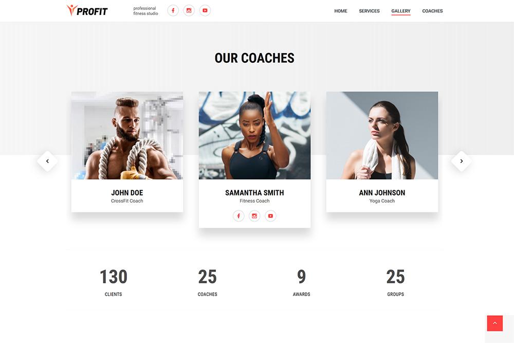 Ready site Fitness Club Profit from Ufeta IT Studio