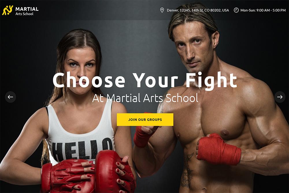 Ready site School of martial arts Martial from Ufeta IT Studio
