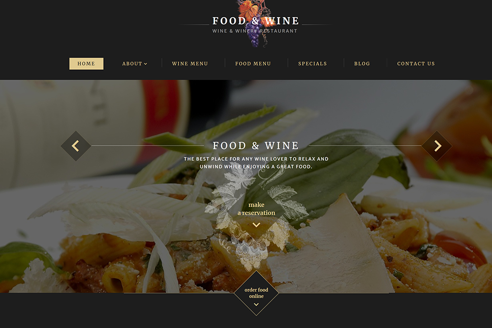 Ready site Restaurant Food & Wine from Ufeta IT Studio