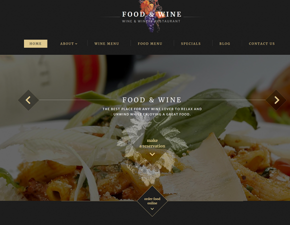 Website order Restaurant Food & Wine