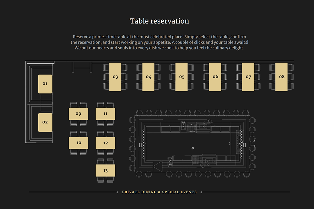 Ready site Restaurant Food & Wine from Ufeta IT Studio