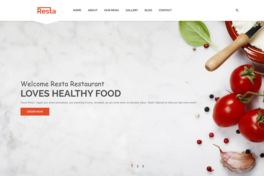 Website order Restaurant Resta
